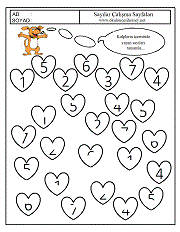 okul öncesi çocuklar için sayıları tamamlama çalışmaları